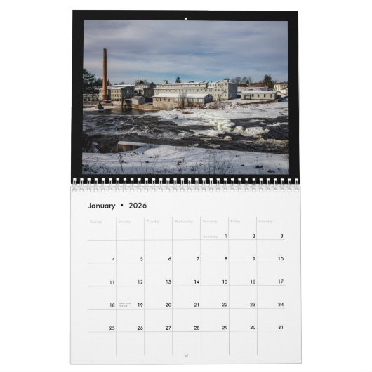 12 maanden in Central NY Kalender (Jan 2026)