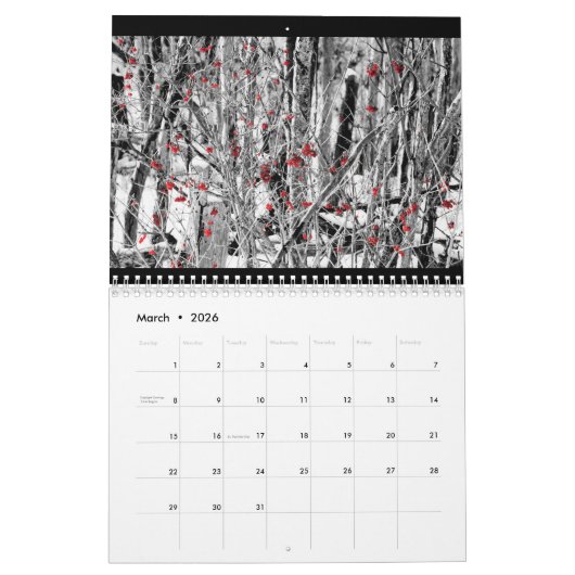 12 maanden in Upstate NY Kalender (Mar 2026)