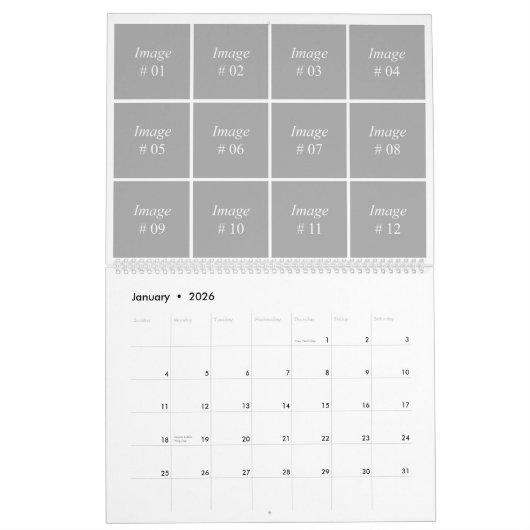 12 maanden instagram collectie sjabloon kalender (Jan 2026)