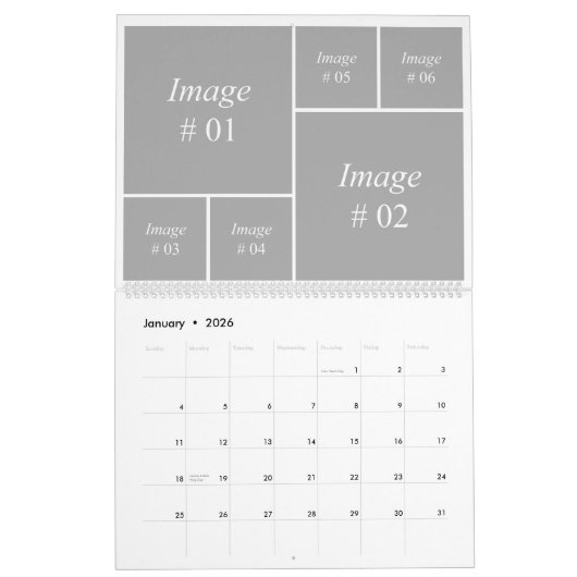 12 maanden instagram collectie sjabloon kalender (Jan 2026)