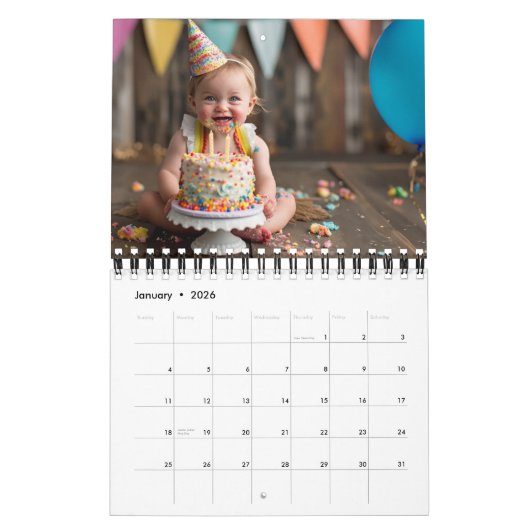 12 maanden Kalender 2026 Uw eigen foto elke maand (Jan 2026)