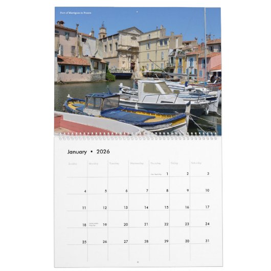 12 maanden kalender franse havens (Jan 2026)