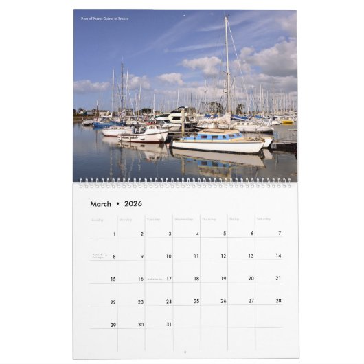 12 maanden kalender franse havens (Mar 2026)