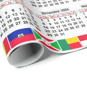 12 maanden kalender van het jaar 2025 cadeaupapier (Rol Hoek)