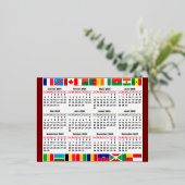 12 maanden kalender van het jaar 2025 folie feestdagen briefkaart (Staand Voorkant)