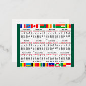 12 maanden kalender van het jaar 2025 folie feestdagen briefkaart (Voorkant / Achterkant)