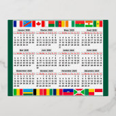 12 maanden kalender van het jaar 2025 folie feestdagen briefkaart (Voorkant)