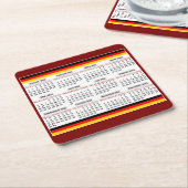 12 maanden kalender van het jaar 2025 kartonnen onderzetters (Schuin)