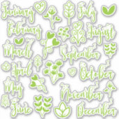 12 Maanden Leaf Journal Stickers in Lawn Green (Voorkant)