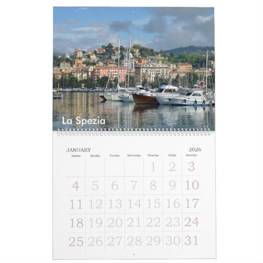 12 maanden Ligurië, Italië Kalender (Jan 2026)
