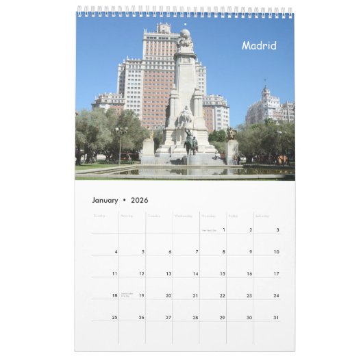 12 maanden Madrid en Barcelona Kalender (Jan 2026)