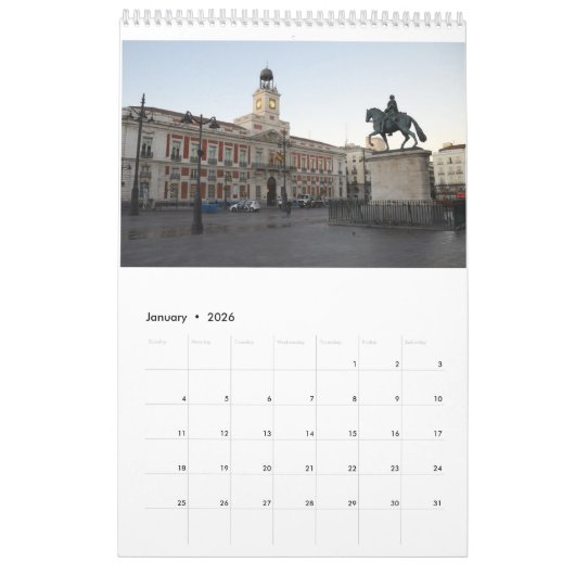 12 maanden Madrid, Spanje fotokalender Kalender (Jan 2026)
