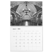 12 maanden metrostation Moskou in zwart-wit Kalender (Mar 2026)