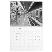 12 maanden metrostation Moskou in zwart-wit Kalender (Feb 2026)