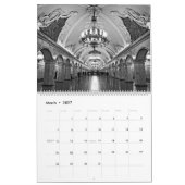 12 maanden metrostation Moskou in zwart-wit Kalender (Mar 2027)