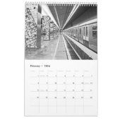 12 maanden metrostation Moskou in zwart-wit Kalender (Feb 2026)