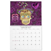 12 maanden Mexicaanse suikerskulls en -stuivers Kalender (Feb 2027)