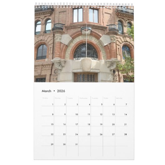 12 maanden Modernisme in Barcelona Kalender (Mar 2026)