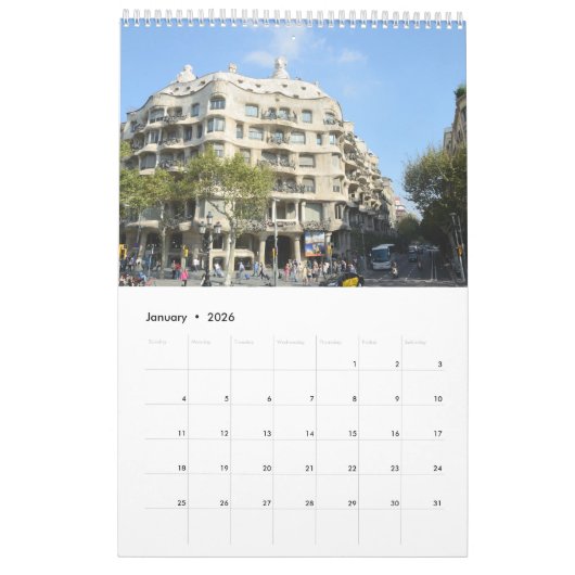 12 maanden Modernisme in Barcelona Kalender (Jan 2026)