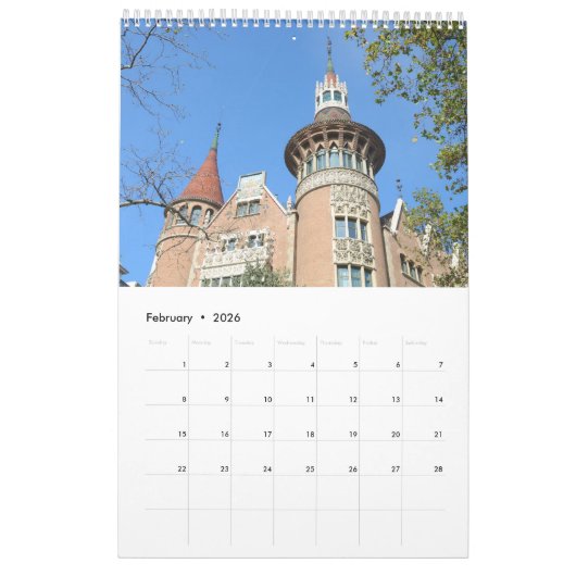 12 maanden Modernisme in Barcelona Kalender (Feb 2026)