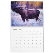 12 maanden - Moose Waterverf Painting Wildlife Art Kalender (Jan 2026)