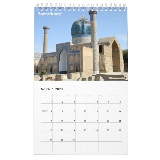 12 maanden Oezbekistan 2019 Kalender (Mar 2020)