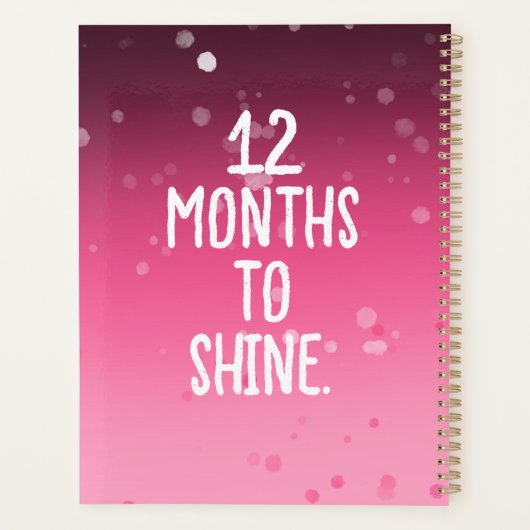 12 maanden om aangepaste naamplanner te tonen planner (Achterkant)