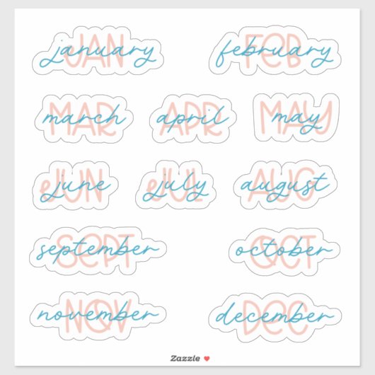 12 maanden Planner Stickers (Vel)