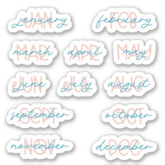 12 maanden Planner Stickers (Voorkant)