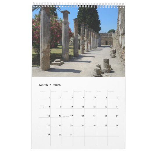 12 maanden Pompeii, Italië Kalender (Mar 2026)