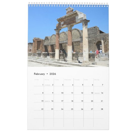 12 maanden Pompeii, Italië Kalender (Feb 2026)