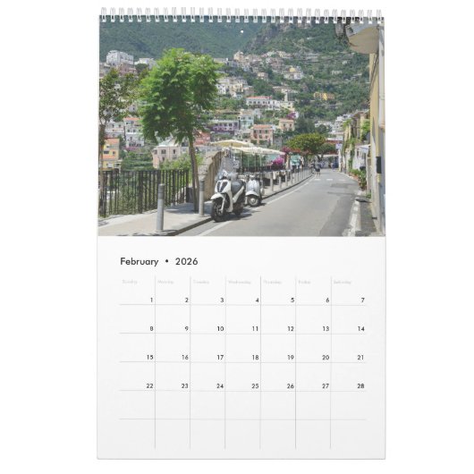 12 maanden Positano Kalender (Feb 2026)