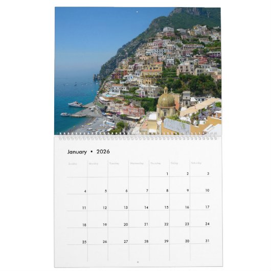 12 maanden Positano Kalender (Jan 2026)