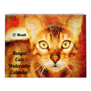 12 maanden Prachtige beenmergkjes Waterverf schild Kalender