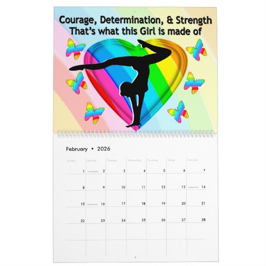 12 MAANDEN RAINBOWS GYMNAST QUOTE KALENDER (Feb 2026)