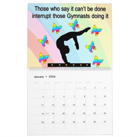 12 MAANDEN RAINBOWS GYMNAST QUOTE KALENDER (Jan 2026)