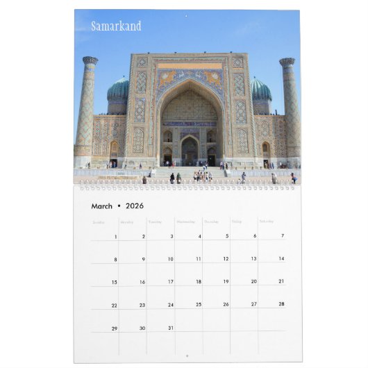 12 maanden Reizen Oezbekistan Kalender (Mar 2026)