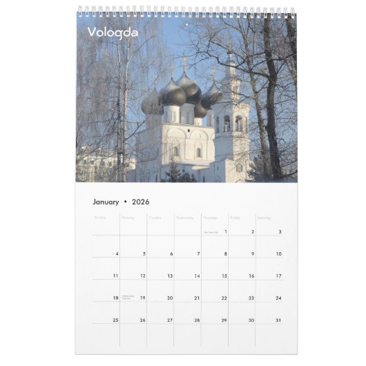12 maanden Reizen Rusland: Kerken Kalender (Jan 2026)