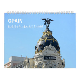 12 maanden Rond Schuurkalender Madrid Kalender