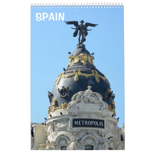 12 maanden Rond Schuurkalender Madrid Kalender (Hoes)