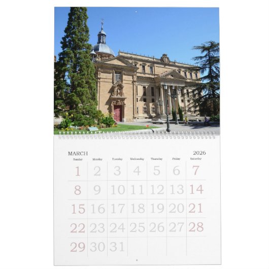 12 maanden Salamanca, Spanje fotokalender Kalender (Mar 2026)