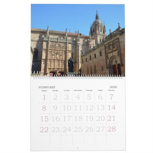 12 maanden Salamanca, Spanje fotokalender Kalender (Feb 2026)