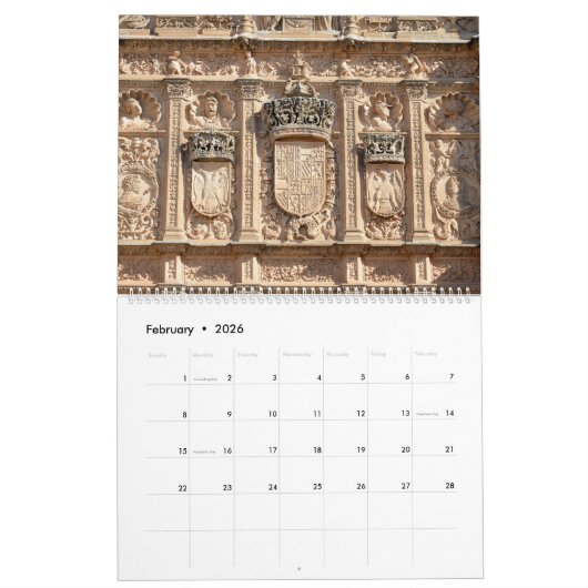 12 maanden Salamanca, Spanje Kalender (Feb 2026)