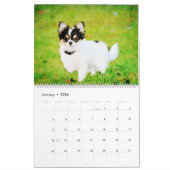 12 maanden Schattig Papillon Dog Waterverf schilde Kalender (Jan 2026)