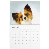 12 maanden Schattig Papillon Dog Waterverf schilde Kalender (Mar 2027)