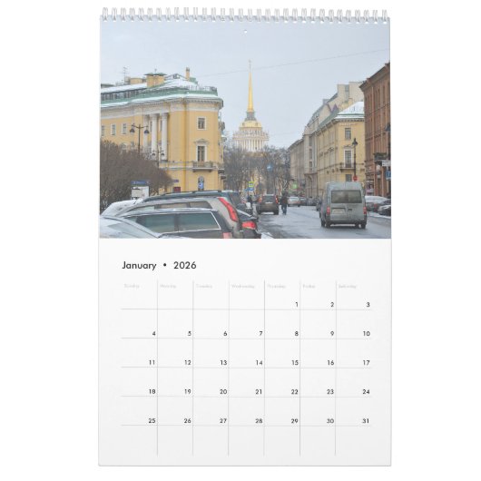 12 maanden Sint-Petersburg Kalender (Jan 2026)