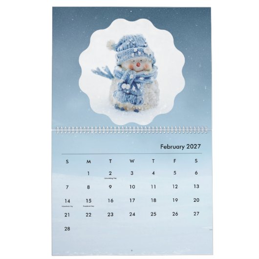 12 maanden Snowmen Snowpeople Snowman Collectie Kalender (Feb 2027)