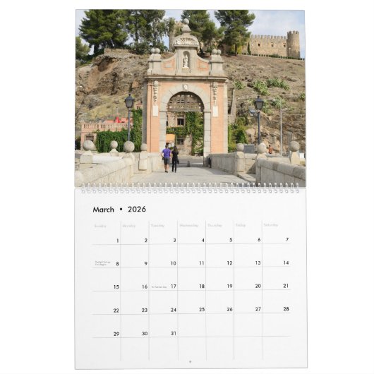 12 maanden Toledo, Spaanse wandkalender Kalender (Mar 2026)