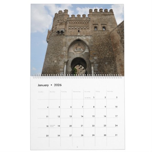 12 maanden Toledo, Spaanse wandkalender Kalender (Jan 2026)