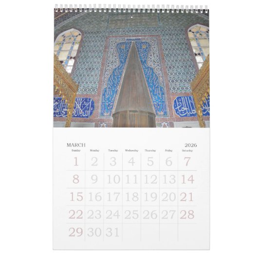 12 maanden Topkapi palace Photo Calendar Kalender (Mar 2026)